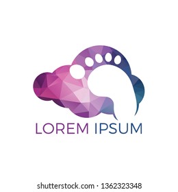 Foot and ankle podiatry vector logo design. Foot with Cloud and medical logo template. Foot care and massage logo design.