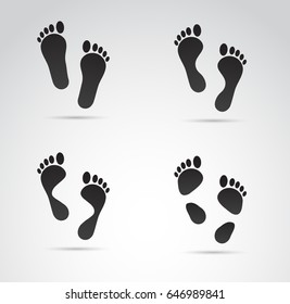 Foot arch types icon set. Vector art.