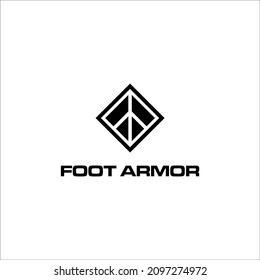 Foot Armor Logo Design. Letter FA or AF. Abstract Logo. Geometric Logo. Shield Icon