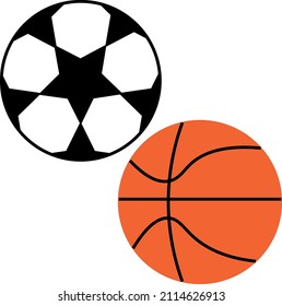Fußball und Basketballdesign, Vektorgrafik