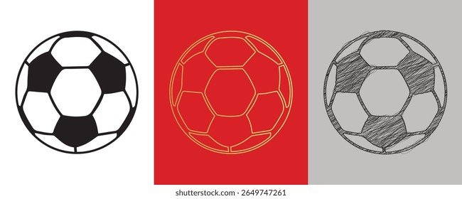 Foot Ball Black, Gold, Sketch Vector Illustration Abstract Editable image
