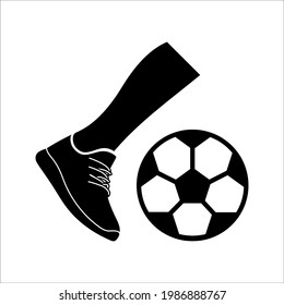 Foot, ball, football icon. vector elements of soccer for ui and ux, website or mobile application on white background. color editable