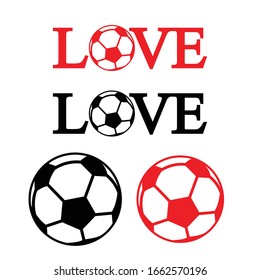 Foot Ball love  vector collection, illustration logo template