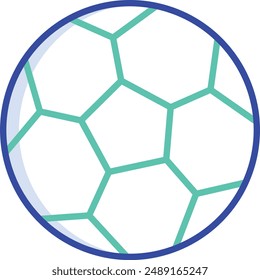 Foot ball outline color vector illustration