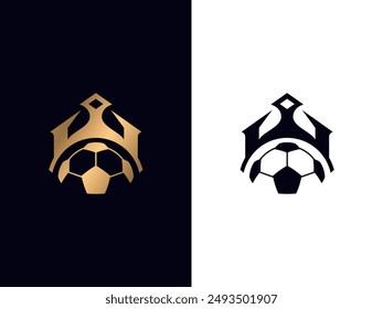 Foot Ball sport King Minimal Crown logo