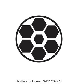plantilla de línea de icono del vector de bola de pie