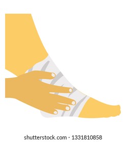 Foot bandage flat icon vector 