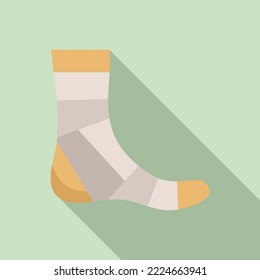 Foot bandage icon flat vector. Accident patient. Skin leg svg