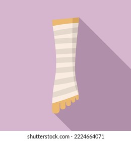 Foot bandage icon flat vector. Accident injury. Fracture patient svg