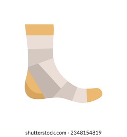 Foot bandage icon flat vector. Accident patient. Skin leg isolated svg