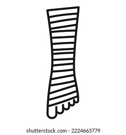 Foot bandage icon outline vector. Accident injury. Fracture patient svg