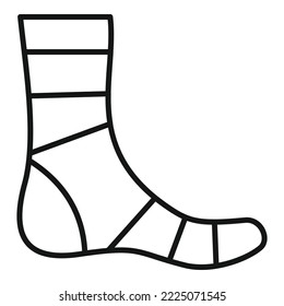 Foot bandage icon outline vector. Accident patient. Skin leg svg