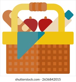 Foot basket icon in color fill. Flat Style. Isolated on White Background