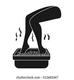 Foot bath icon in black style isolated on white background. Skin care symbol stock vector illustration.