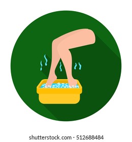 Foot bath icon in flat style isolated on white background. Skin care symbol stock vector illustration.