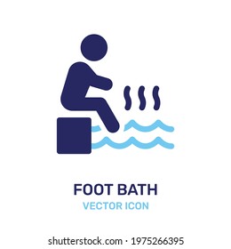 Foot bath icon isolated on white background. Skin care symbol vector illustration.