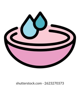 Foot bath icon. Outline foot bath vector icon color flat isolated
