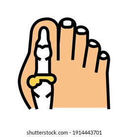 Foot Big Toe Bone Gout Color Icon Vector. Foot Big Toe Bone Gout Sign. Isolated Symbol Illustration