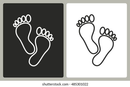 Foot - black and white icons. Vector illustration.