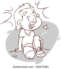 foot bleeding child(black and white)