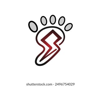foot and bolt energy steps logo design template