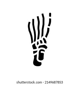 Fußknochenglyph-Vektorgrafik. Fußknochenschild. isoliertes Kontursymbol
