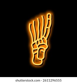 foot bone neon light sign vector. foot bone illustration