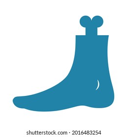 foot with bone on white background
