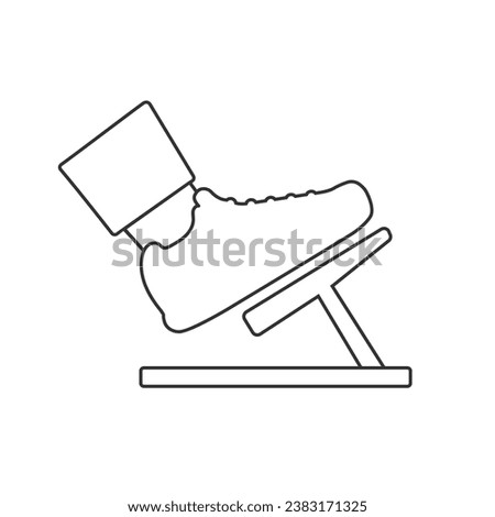 Foot with brake line icon, vector flat 