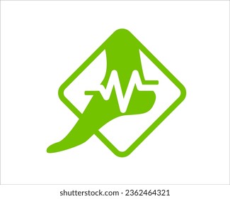 foot care with cardiogram logo designs for medical service