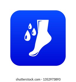 Foot care icon blue vector isolated on white background