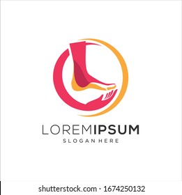 Foot and care icon logo template, Foot and ankle healthcare, ankle logo design inspiration