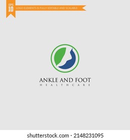 Foot and care icon logo template, Foot and ankle healthcare