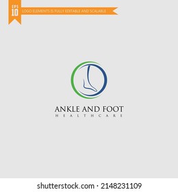 Foot and care icon logo template, Foot and ankle healthcare