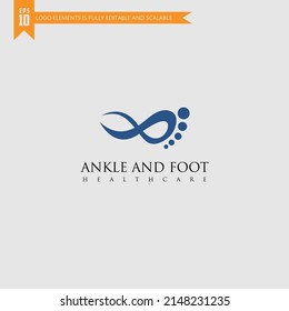 Foot and care icon logo template, Foot and ankle healthcare