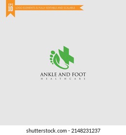 Foot and care icon logo template, Foot and ankle healthcare