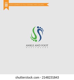 Logo-Vorlage für Fußpflege und Pflege, Fußpflege und Knöchel für Gesundheitsversorgung