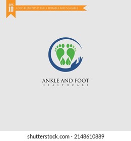 Foot and care icon logo template, Foot and ankle healthcare