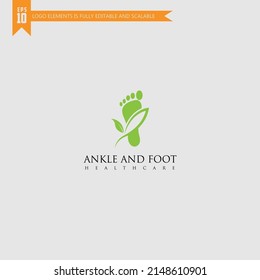 Foot and care icon logo template, Foot and ankle healthcare