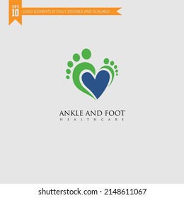 Foot and care icon logo template, Foot and ankle healthcare