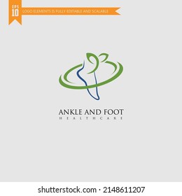 Foot and care icon logo template, Foot and ankle healthcare