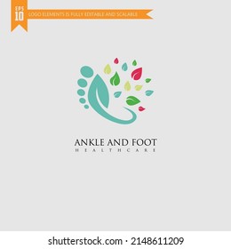 Foot and care icon logo template, Foot and ankle healthcare