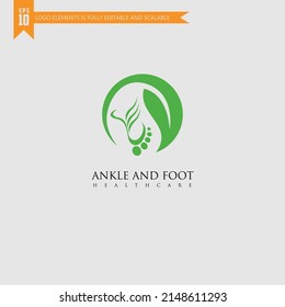 Foot and care icon logo template, Foot and ankle healthcare