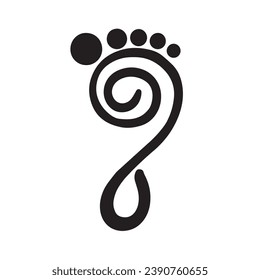 Plantilla del logotipo del icono de pie y cuidado de la salud de pies y tobillos