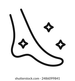 Foot care icon mark in filled style