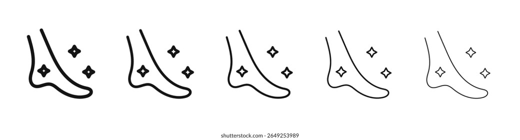 Foot care icon vector outline set illustration sign