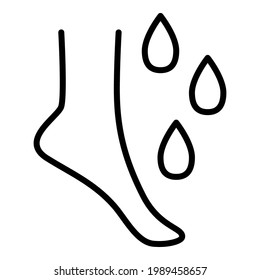 Icono de línea de cuidado de pies, ilustración vectorial