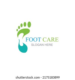 Vector de concepto de diseño del logotipo de Foot Care, Plantilla de diseño de logotipo de Foot Icónico