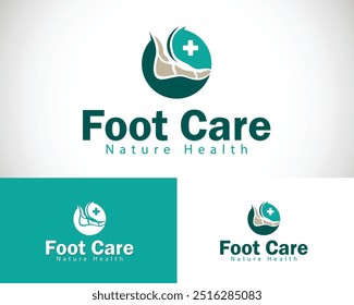cuidado com os pés logotipo design conceito saúde hospital médico clínica terapia
