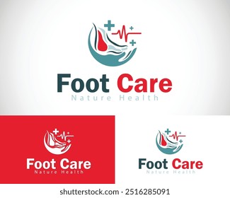 foot care logo design concept health medical hospital clinic therapy herbal nature